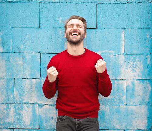Happy man saying YES