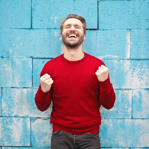 Happy man saying YES