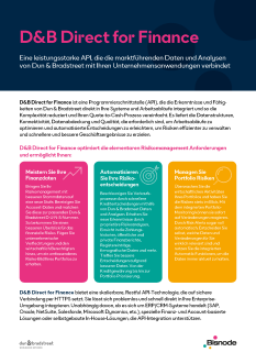 D&B Direct for Finance Factsheet